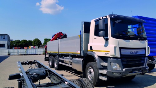 Zabudowa skrzyniowa dla samochodu ciężarowego marki DAF CF EURO 6.