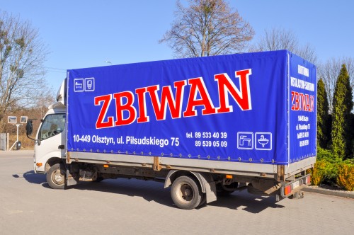 Nowa plandeka reklamowa na aucie firmy Zbiwan 