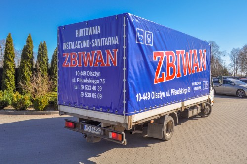 Nowa plandeka reklamowa na aucie firmy Zbiwan 